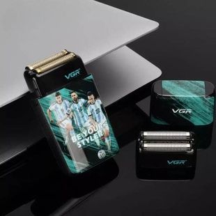 Електробритва-шейвер з подвійним лезом та LED-дисплеєм 6500-7500 RPM VGR V-309 Чорна з принтом