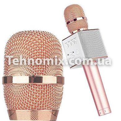 Караоке-микрофон Q9 rose-gold в чехле