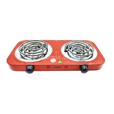 Електроплита спіральна на 2 конфорки Hot Plate A-PLUS Червона