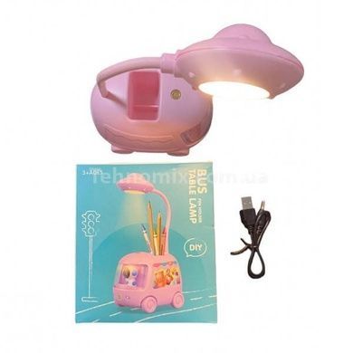 Лампа детская аккумуляторная настольная Автобус Bus table lamp Розовый