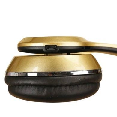 Наушники аккумуляторные беспроводные акустические Bluetooth TM010 Золотые