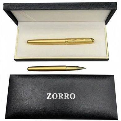 Ручка кулькова металева в подарунковому футлярі ZORRO 005 Золота