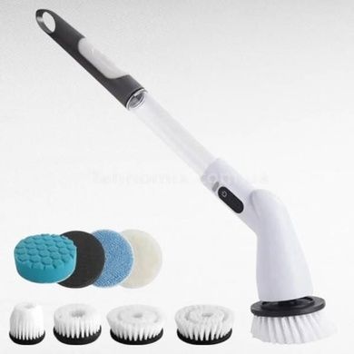 Щетка аккумуляторная для уборки со сменными насадками Cleaning brush Белая