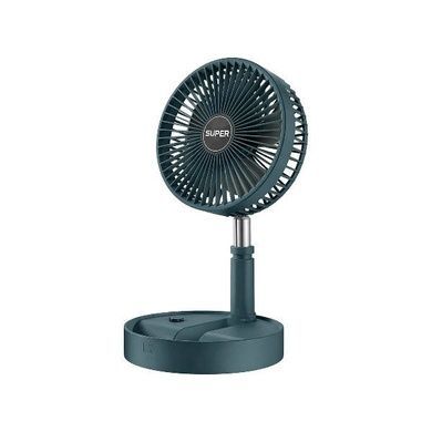 Вентилятор для підлоги акумуляторний USB з телескопічною ніжкою Folding Fan Зелений