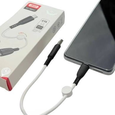 Кабель XO NB247 Suluo Series Portable Silicone 6A Type-c Data Cable L=25cm Белый