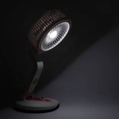 Вентилятор настольный аккумуляторный с Led подсветкой Hurry Bolt HB-2019 Белый с розовым