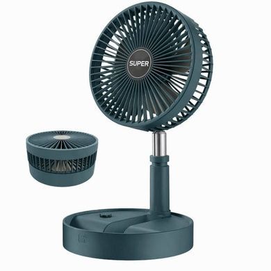 Вентилятор для підлоги акумуляторний USB з телескопічною ніжкою Folding Fan Зелений
