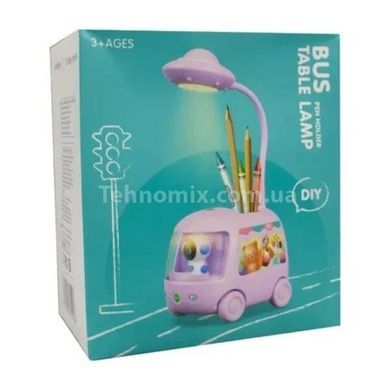 Лампа детская аккумуляторная настольная Автобус Bus table lamp Розовый