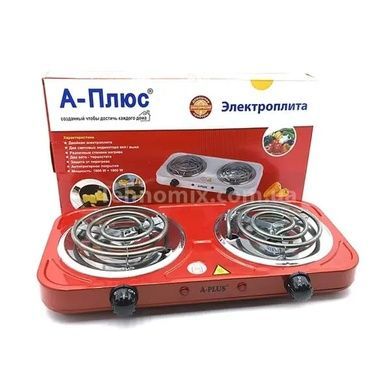Електроплита спіральна на 2 конфорки Hot Plate A-PLUS Червона