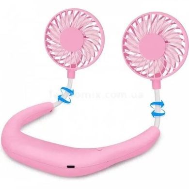 Вентилятор на шею USB Necklace Fan Розовый