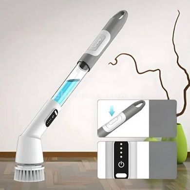 Щетка аккумуляторная для уборки со сменными насадками Cleaning brush Белая