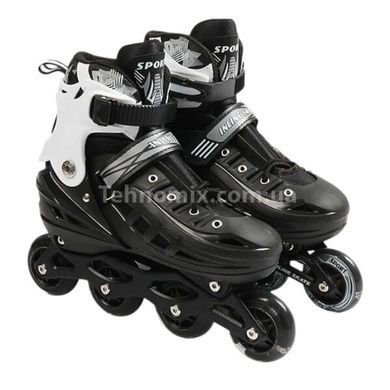 Ролики раздвижные 744-18 L р 39-43 Черные
