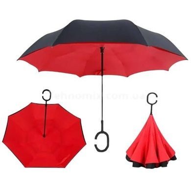 Зонт наоборот Up Brella однотонный Красный
