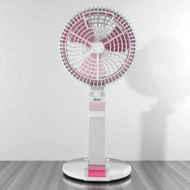 Вентилятор настольный аккумуляторный с Led подсветкой Hurry Bolt HB-2019 Белый с розовым