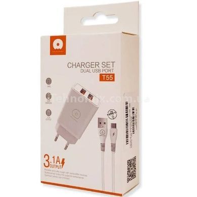 Сетевое зарядное устройство WUW T55 + Кабель Type-C