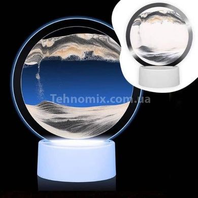 Лампа настільна Пісочні гори 3D RGB нічник з USB Чорний пісок