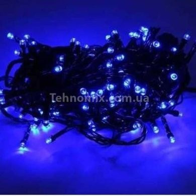 Новорічна світлодіодна гірлянда 400LED Чорний дріт, синє світло