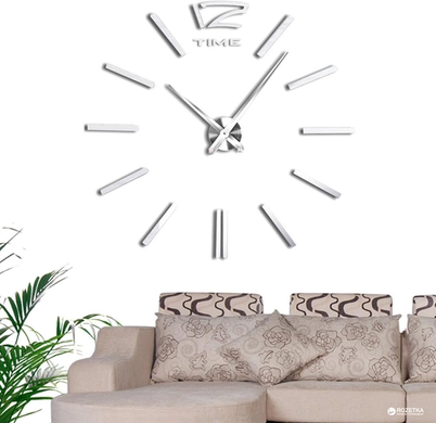 Настенные часы 3D DIY CLOCK "Сделай сам" Большие Silver