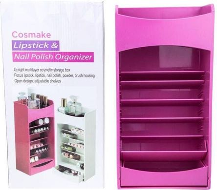 Вертикальный органайзер для косметики Cosmake Lipstick & Nail Polish Organizer № B47 Розовый