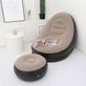 Надувной диван AIR SOFA | Надувное велюровое кресло с пуфиком Черный с бежевым
