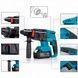 Перфоратор аккумуляторный 21V + 2 аккумулятора 1300мАч в кейсе Hammer Drill 5095 Черный с голубым