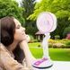 Вентилятор настольный аккумуляторный с Led подсветкой Hurry Bolt HB-2019 Белый с розовым
