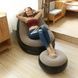 Надувной диван AIR SOFA | Надувное велюровое кресло с пуфиком Черный с бежевым