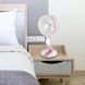 Вентилятор настольный аккумуляторный с Led подсветкой Hurry Bolt HB-2019 Белый с розовым