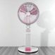 Вентилятор настольный аккумуляторный с Led подсветкой Hurry Bolt HB-2019 Белый с розовым