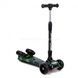 Самокат трехколесный с парогенератором и музыкой, складной руль Best Scooter MAXI Черный с зеленым