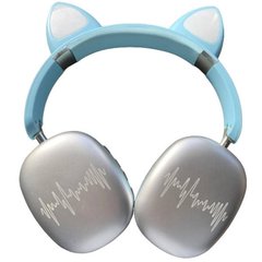 Беспроводные Bluetooth наушники с кошачьими ушками LED SP-20A Голубые