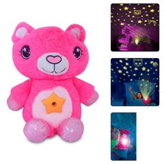 Дитяча плюшева іграшка Кішка нічник-проектор зоряного неба Star Belly Рожевий
