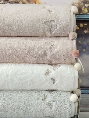 Полотенца с помпонами Pupilla Sila butterfly 70х140 Пенье набор 4шт