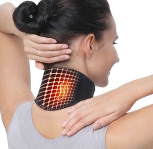 Шийний бандаж з турмаліном Self heating neck guard band Чорний