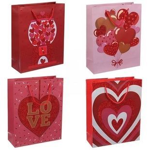 Набор картонных подарочных пакетов Love 12шт 26*32*10см 3123-6920
