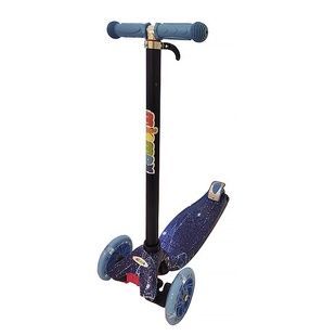 Детский самокат Scooter SL-4Z светящиеся колеса и складная ручка Синий космос