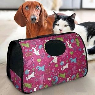Сумка-перенесення для тварин White paws For Friends 42х25см Рожева з котами