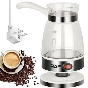 Кофеварка турка стеклянная электрическая 0,5л RAF R 125 Белая