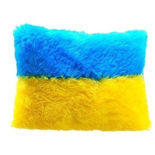 Подушка мягкая диванная Флаг Украины 30*27*14см 8845 Желто-голубая