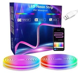 Гибкая неоновая лента с управлением от телефона Neon Strip 5м
