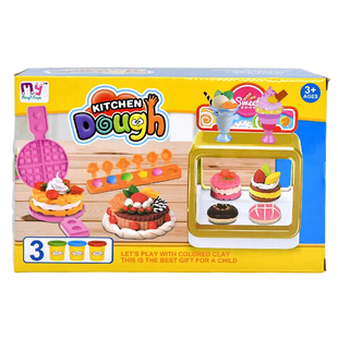 Набор теста для лепки 3 цвета Дессерты с формами Kitchen Dough