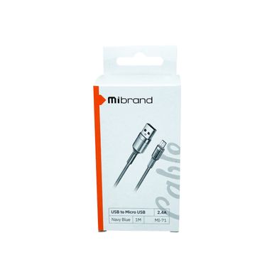 Кабель Mibrand MI-71 Metal Braided Cable USB for Micro 2.4A 1m Navy Blue
