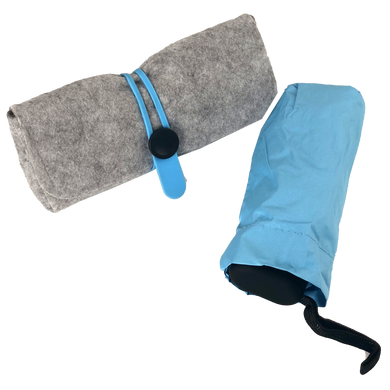 Міні-парасоля кишенькова в футлярі Блакитна