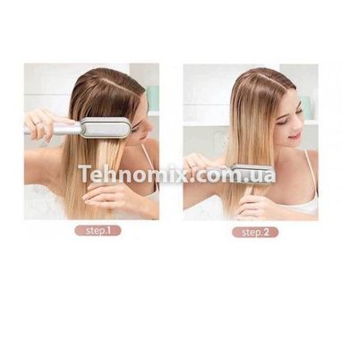 Гребінець-випрямляч Hair Straightener HQT-909 B з турмаліновим покриттям Білий