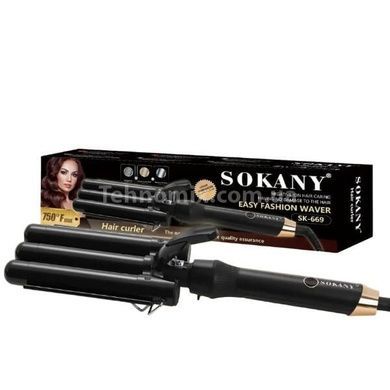 Плойка 3 хвилі SOKANY CL/SK-669 Чорна