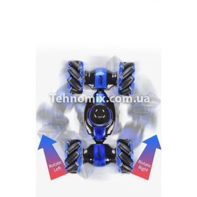 Машинка перевертыш с управлением жестом руки и пульт Speed Pioneer Super Double Flip Синяя