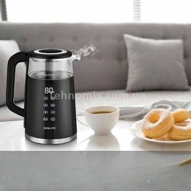 Електрочайник металевий дисковий 2200Вт Sokany SK-09050 Чорний