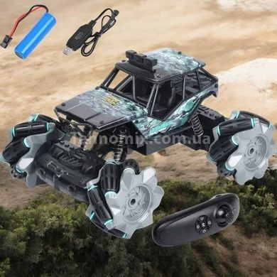 Джип перевертень радіокерований 4WD з Toy car 3855 Чорний із зеленим