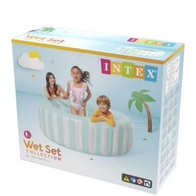 Басейн надувний дитячий 168х53см 770л Intex 56182 NP Блакитний з білим