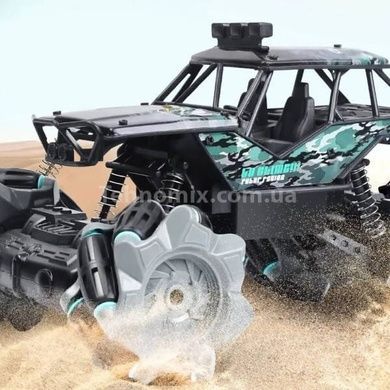 Джип перевертень радіокерований 4WD з Toy car 3855 Чорний із зеленим